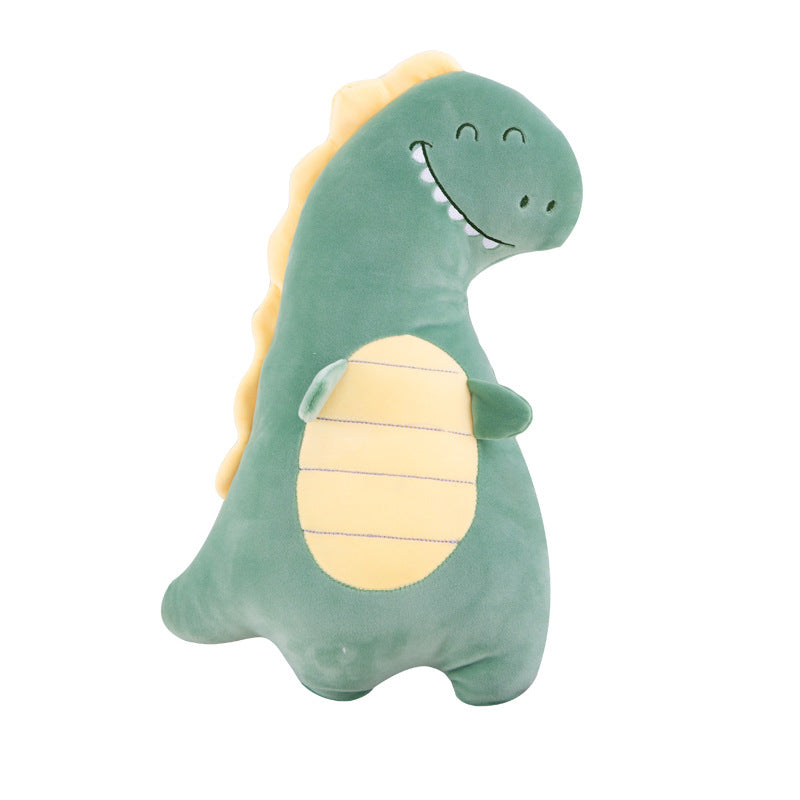 Cartoon dinosaur leaning on pillow