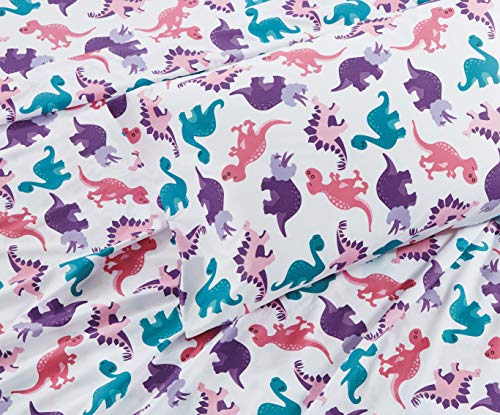 Dinosaur Land Pink 3 Piece Sheet Set
