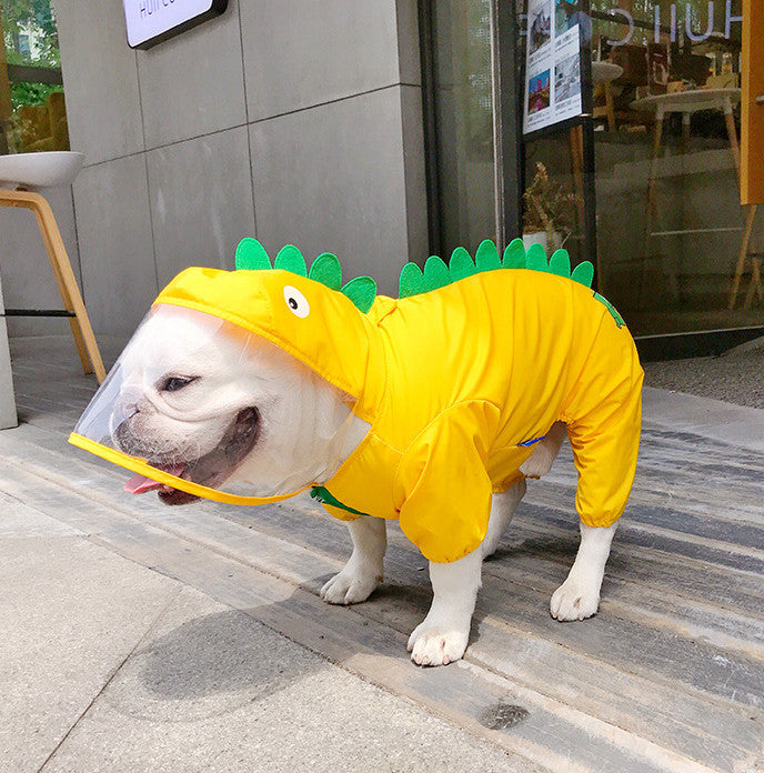 Pet cute dinosaur raincoat