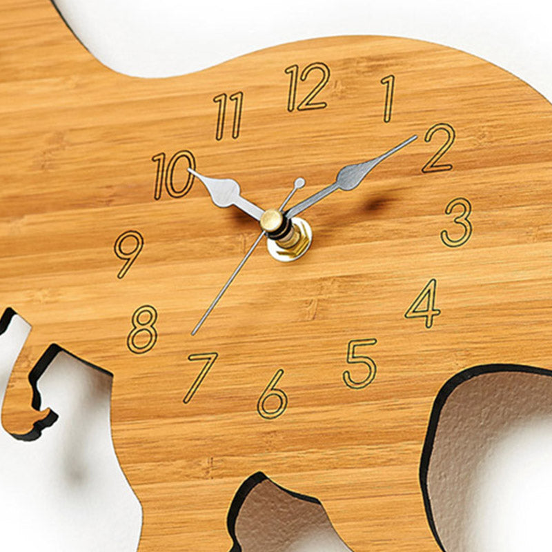 Wooden cartoon dinosaur wall clock