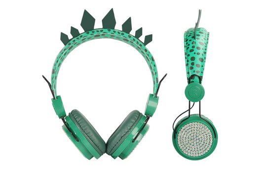 Green dinosaur children's headset