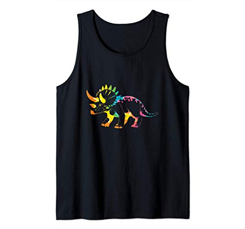 Tie Dye Triceratops Dinosaur Prehistoric Tank Top