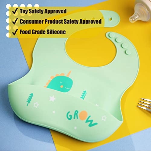 Waterproof Dinosaur Baby Food Catcher bib