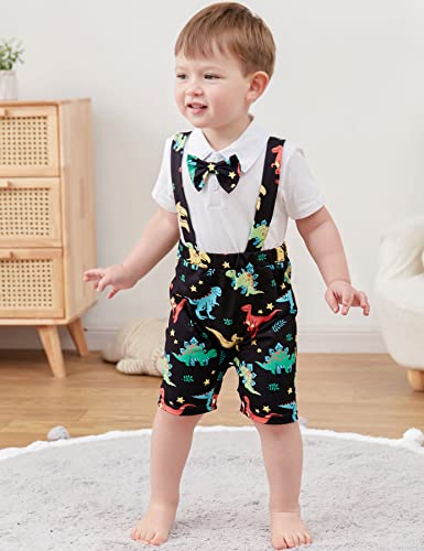 Dress Clothes Dinosaur Cotton Baby Boys 2 in 1 Romper