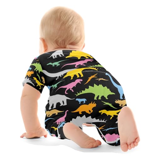 Dinosaurs Colorful Animals Infant Bodysuits Pants Sets For Boys Girls