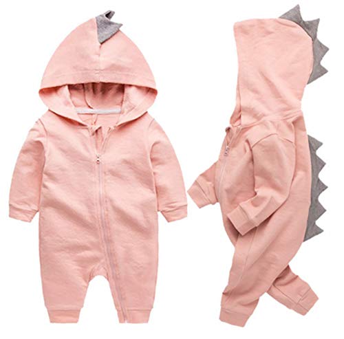 Newborn Baby Boys Girls Cartoon Dinosaur Hoodie Romper Jumpsuit Outfits