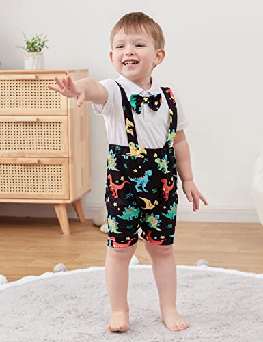 Dress Clothes Dinosaur Cotton Baby Boys 2 in 1 Romper