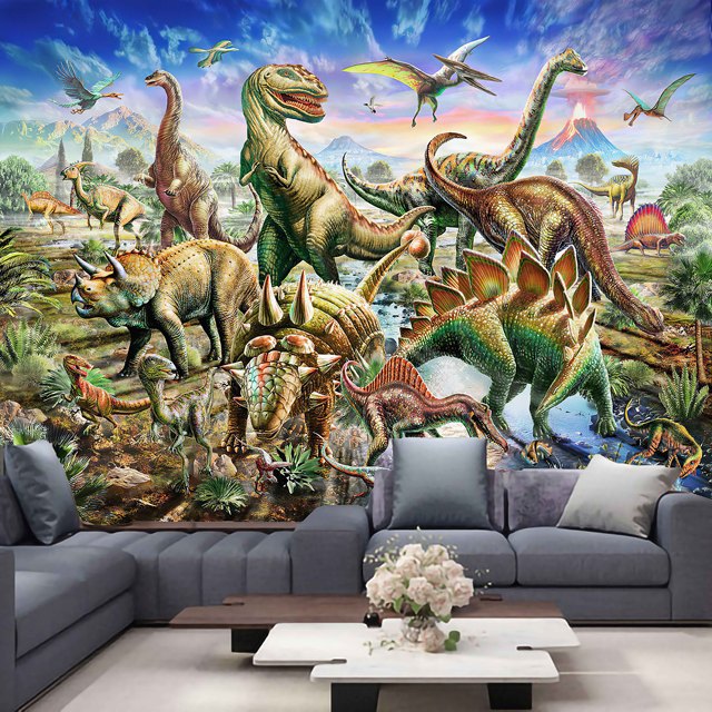 Cartoon Dinosaur Tapestry Wall Hanging Home