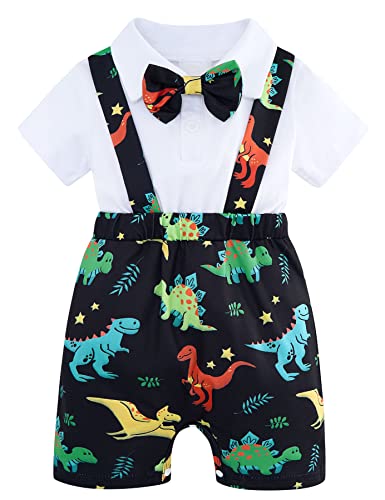 Dress Clothes Dinosaur Cotton Baby Boys 2 in 1 Romper