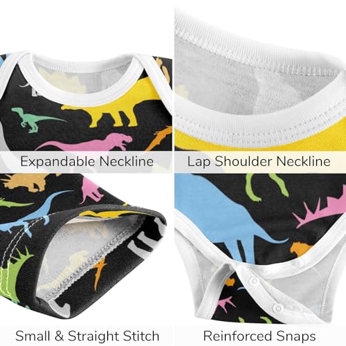 Dinosaurs Colorful Animals Infant Bodysuits Pants Sets For Boys Girls