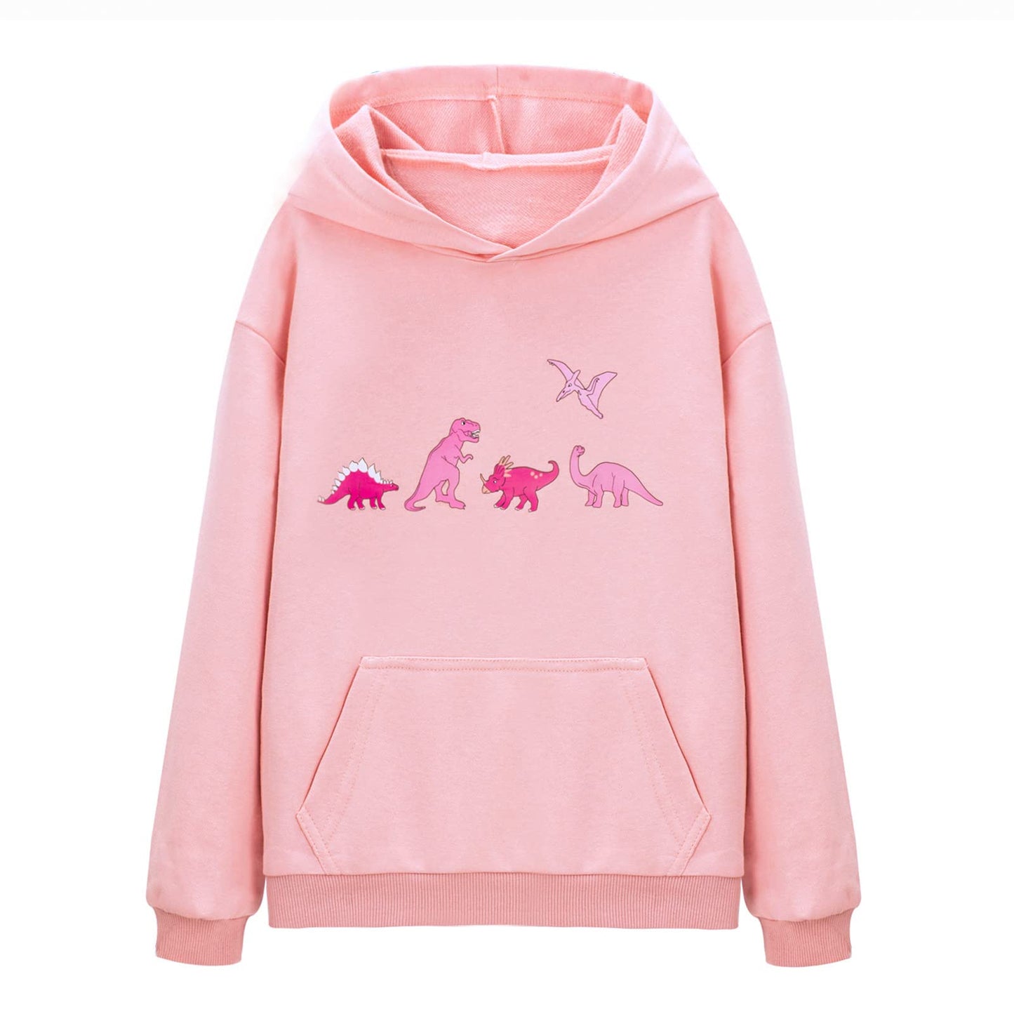 Girl's Dinosaur Print Hoodie Sweatshirts