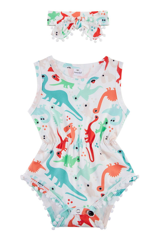 Baby Girl  Dinosaur Romper