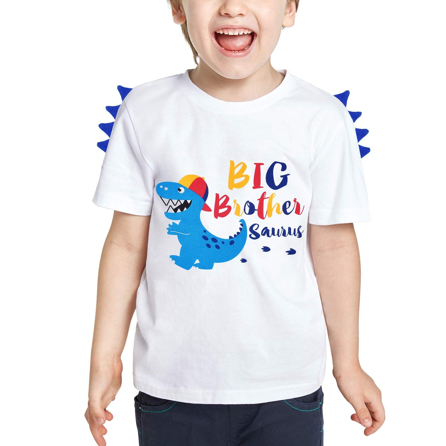 Dinosaur Big Brother Announcement T Shirt Sibling Outfits for Toddler