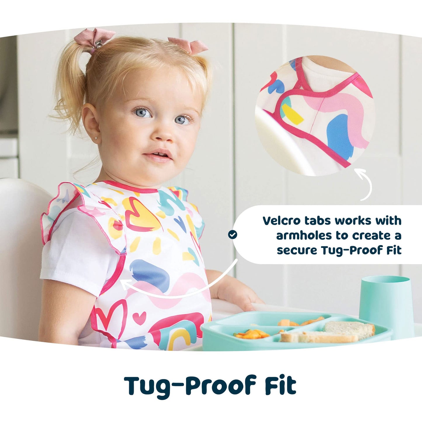 Tiny Dino Twinkle Mess Proof Waterproof  Baby Bib