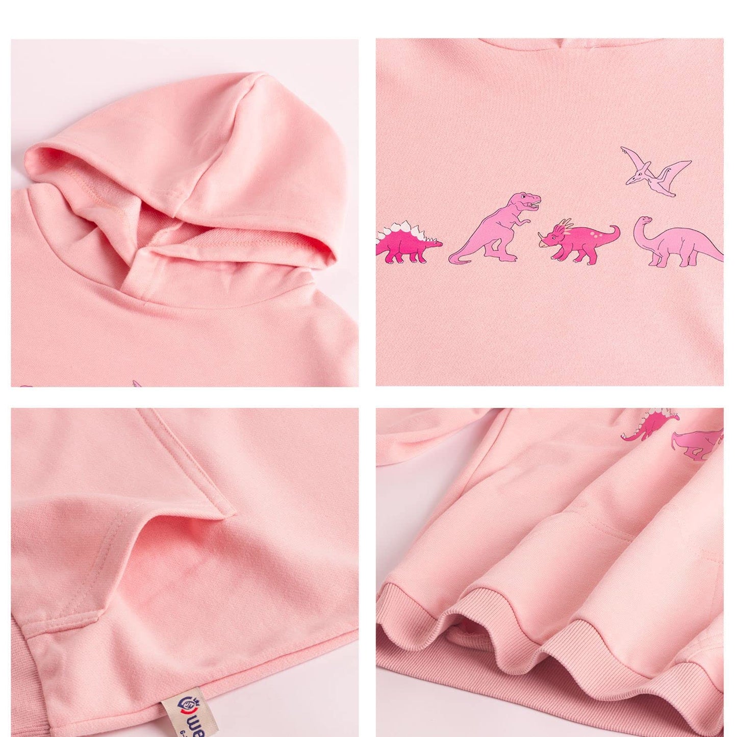 Girl's Dinosaur Print Hoodie Sweatshirts