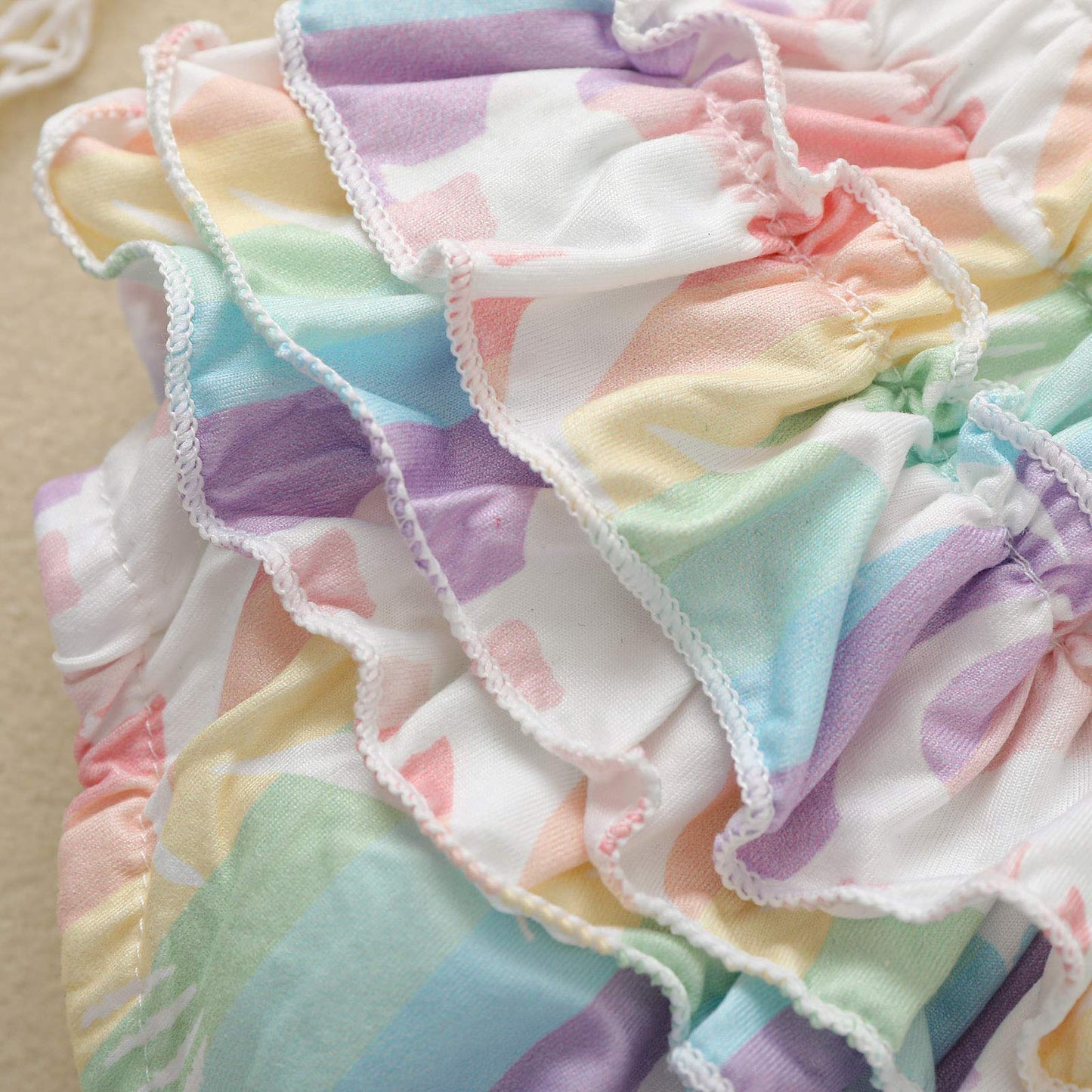 Girls Rainbow Romper Dinosaur Summer Outfit