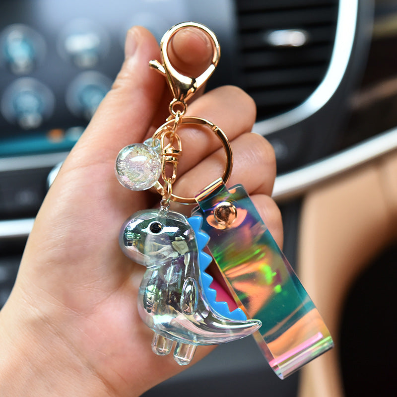 Illusion Color Acrylic Dinosaur key Chain