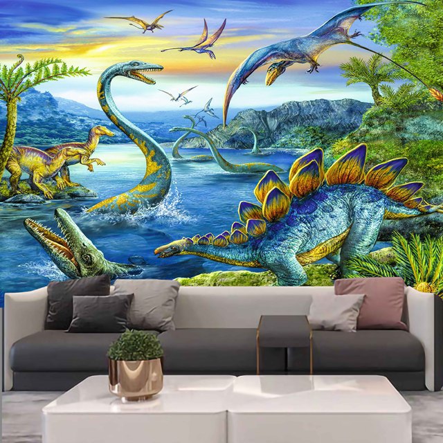 Cartoon Dinosaur Tapestry Wall Hanging Home