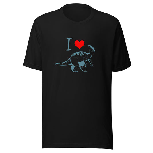 I love Parasaurolophus Dinosaur (Adult) Short-sleeve unisex t-shirt