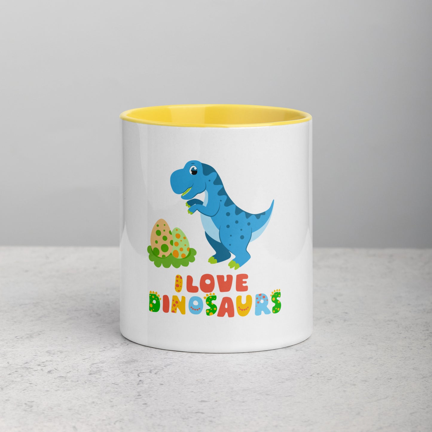 I love Dinosaurs Mug with Color Inside