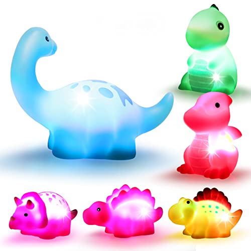 Light-Up Dinosaur Floating Bath Toys (6pk)