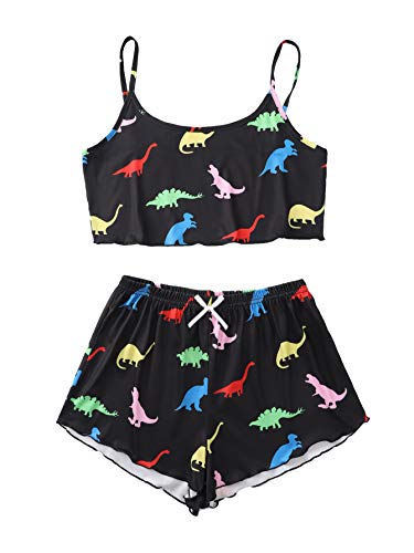 Women's Cute Dinosaur Pajama Set - L