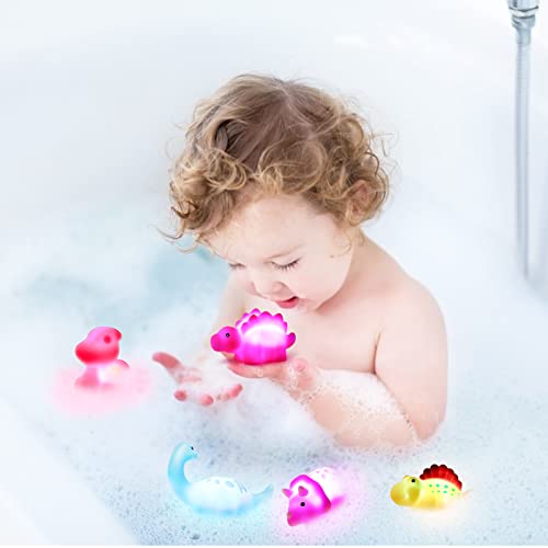 Light-Up Dinosaur Floating Bath Toys (6pk)