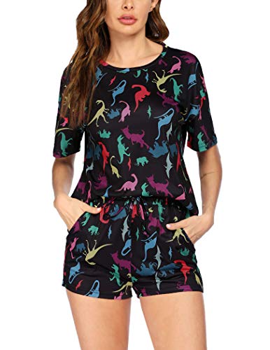 comfortable dinosaur pajama set for women