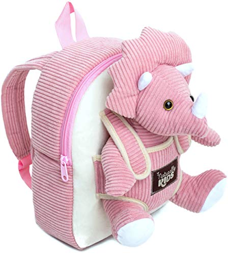 Pink Triceratops - Dinosaur Plush Stuffed Animal- Small Dinosaur Backpack