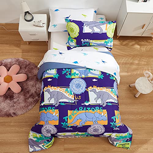 purple dinosaur bedding