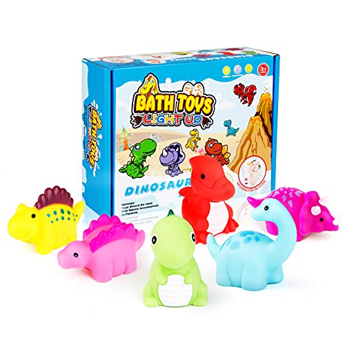 Light-Up Dinosaur Floating Bath Toys (6pk)