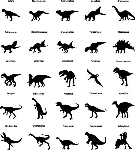 Dinosaur Silhouettes, Evolution Wildlife Duvet Cover Set