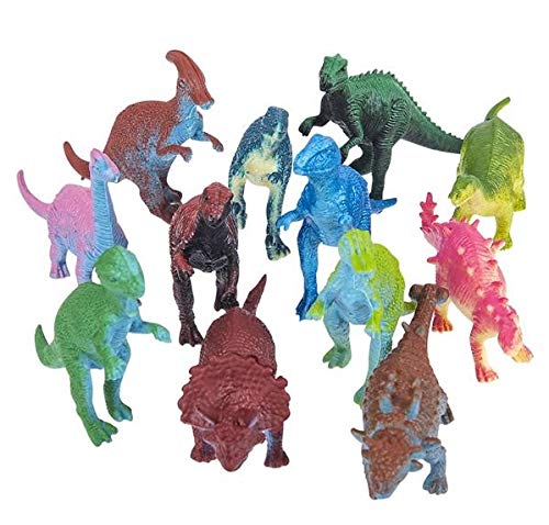 Rhode Island Novelty 3 Inch Mini Dinosaurs, One Dozen Assorted