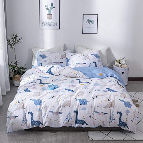 Blue dinosaur bedding set