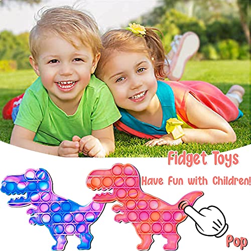 4 Pack Tie-Dye Dinosaur Pop Fidget Toy