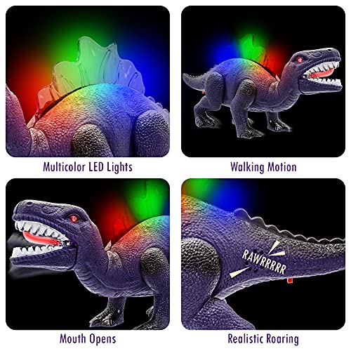 LED Light Up and Walking Realistic Dinosaur with Sound