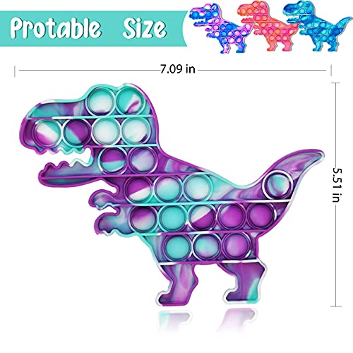 4 Pack Tie-Dye Dinosaur Pop Fidget Toy