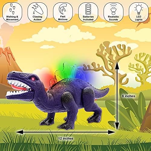 LED Light Up and Walking Realistic Dinosaur with Sound