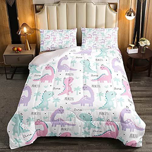 Pink Dinosaur Comforter Bedding Set