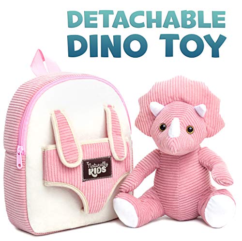 Pink Triceratops - Dinosaur Plush Stuffed Animal- Small Dinosaur Backpack