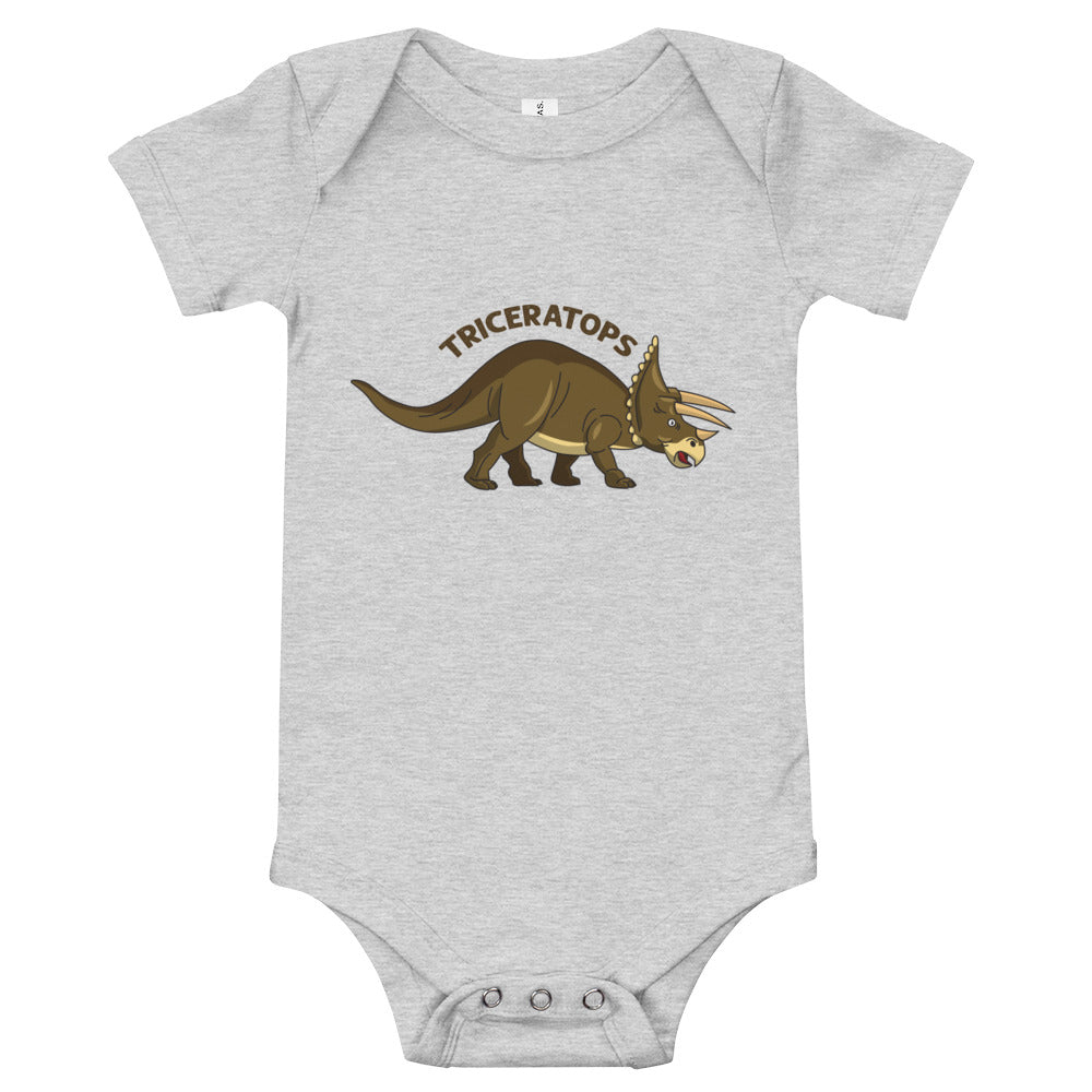 Triceratops dinosaur short sleeve one piece