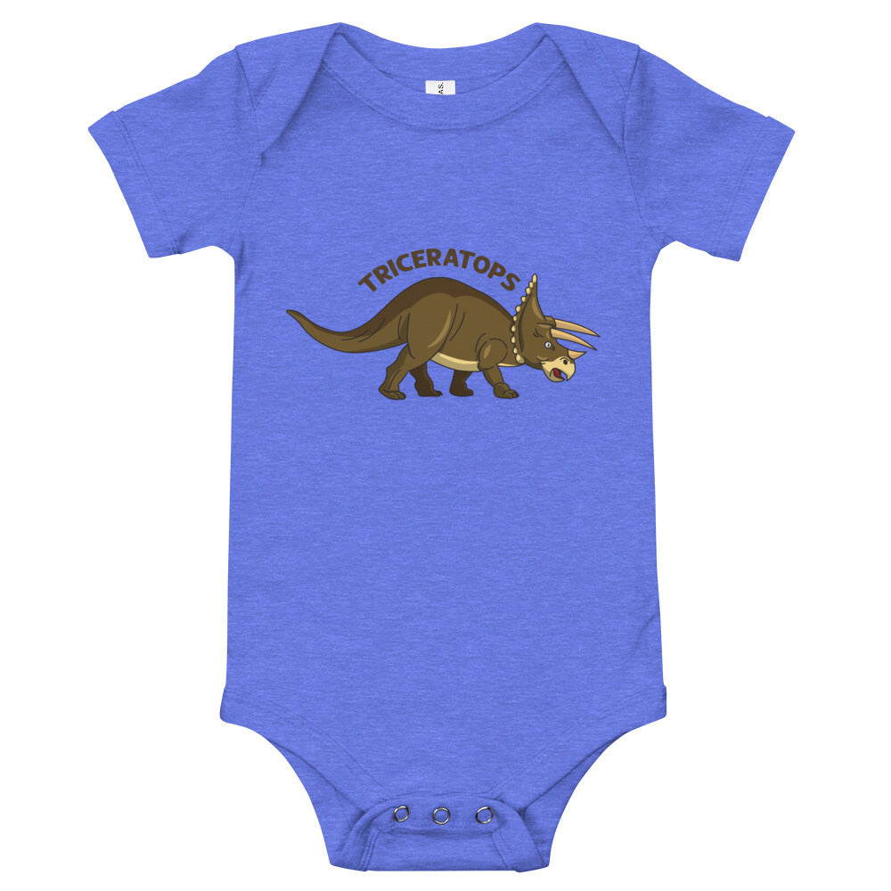 Triceratops dinosaur short sleeve one piece