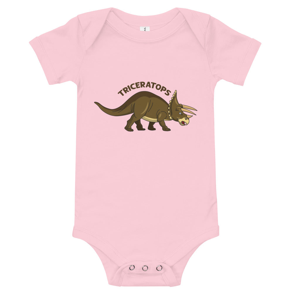 Triceratops dinosaur short sleeve one piece