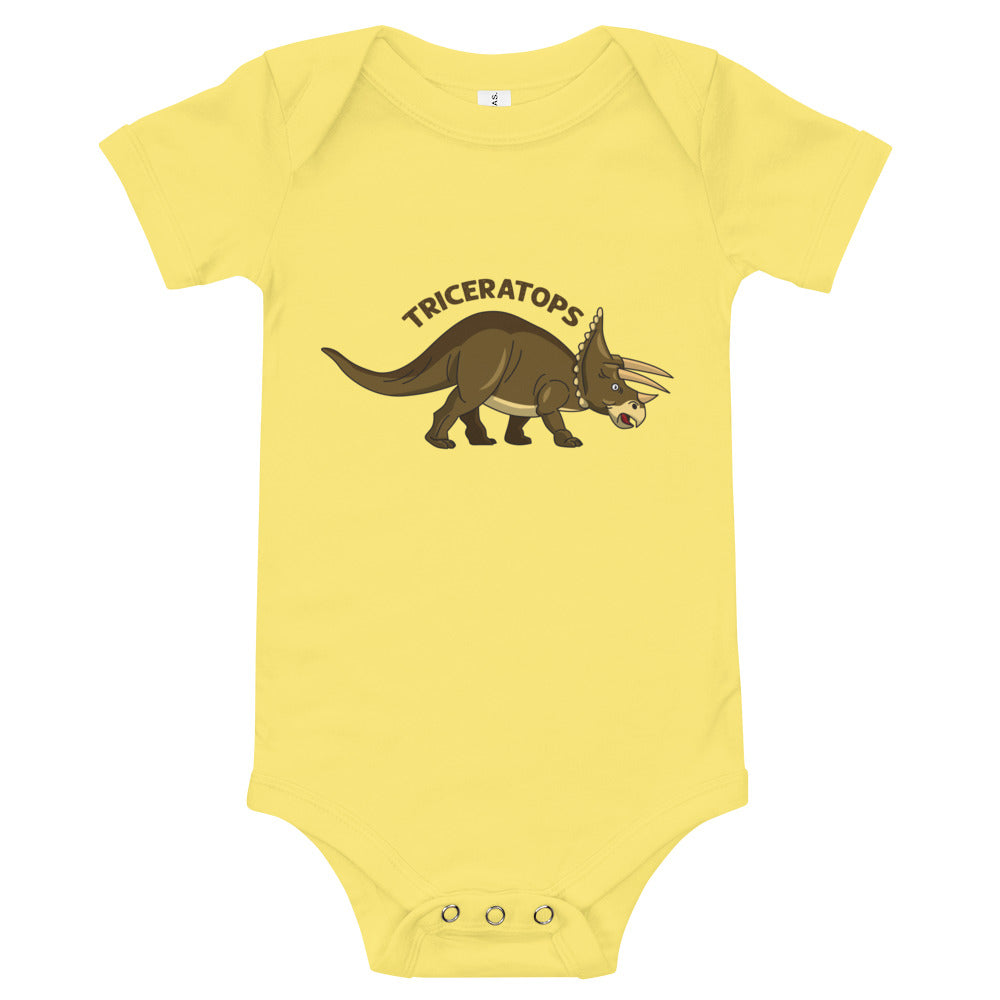 Triceratops dinosaur short sleeve one piece