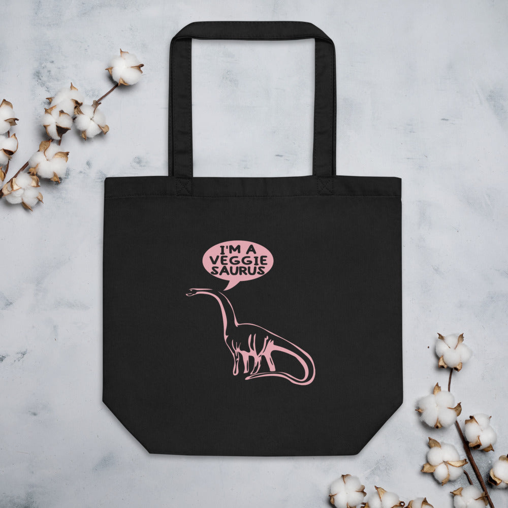 Dinosaur Veggie-Saurus Eco Reuseable Tote Bag