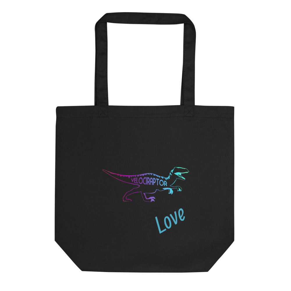 Dinosaur Love Velociraptor Eco Tote Bag