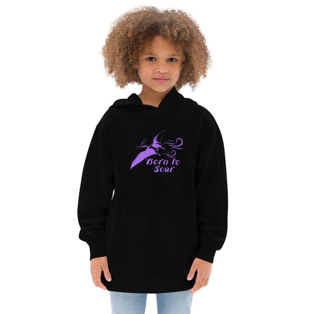 Girls Born to Soar Dinosaur kids' fleece hoodie 