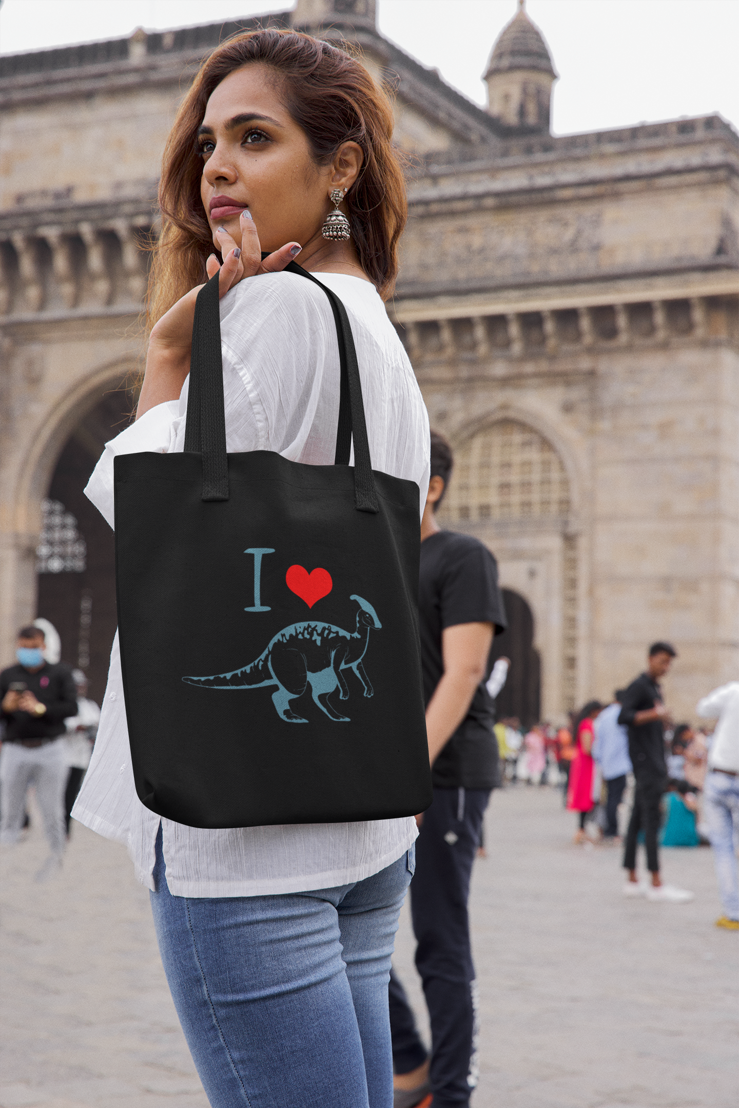 I Love Parasaurolophus Dinosaur Eco Tote bag