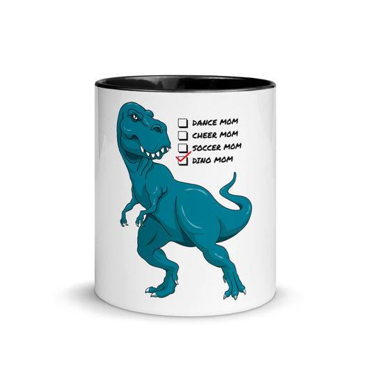 Dino Mom Mug with Color Inside