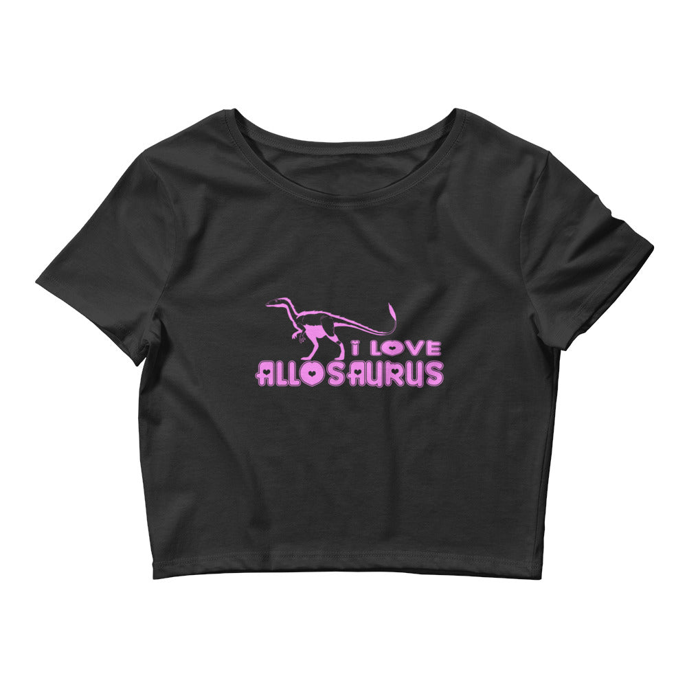 I Love Allosaurus Dinosaur Women’s Crop Tee